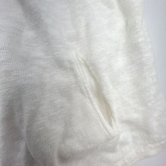 J Jill Linen Blend White Open Waterfall Cardigan Size XS Pure Jill - Picture 3 of 4